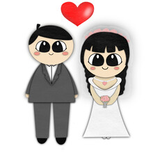 Marriage cutie paper cut