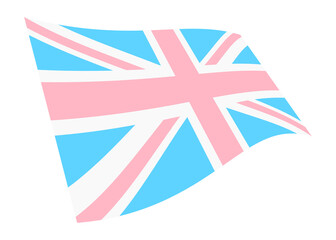 United Kingdom Great Britain transgender flag 3d illustration with clipping path