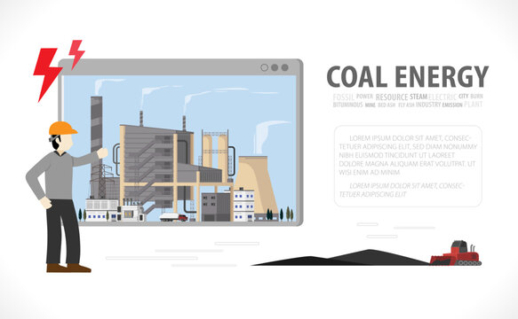 coal energy, coal power plant graphic in screen