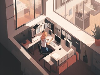 Female worker at the office
