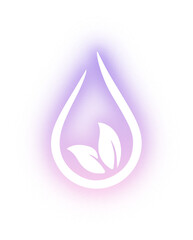 Set of drop water neon