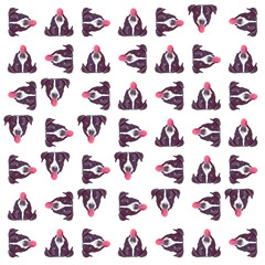 Obraz premium Funny dog head motif random pattern
