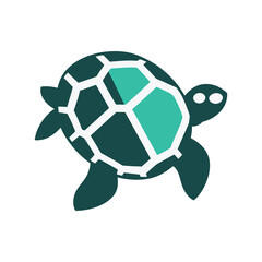 Obraz premium Abstract Turtle logo icon design, vector illustration, vector stock image, turtle sign symbol