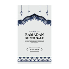 Ramadan kareem eid sale banner template design in islamic arabic style