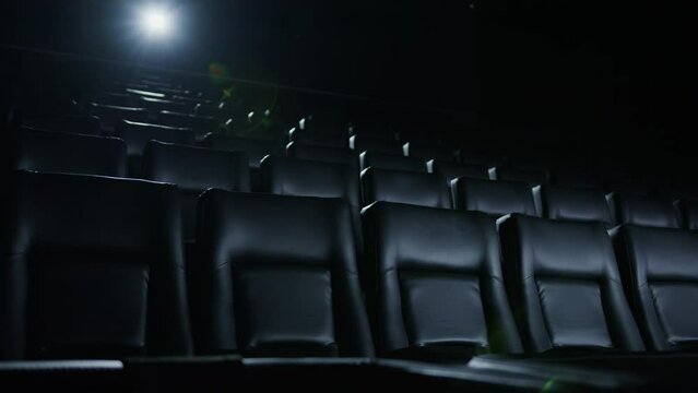 Going to the cinema. Weekend entertainment. An empty cinema hall