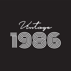 1986 vintage retro t shirt design vector 