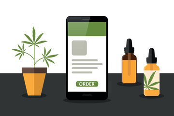 cannabis order online via internet on smartphone