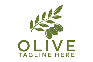 icon olive oil branch logo design