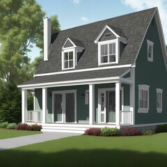 outdoor big modern house, generative art by A.I.