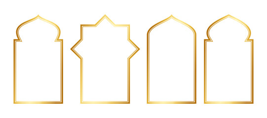 golden arabic windows ramadan kareem. vector eps 10