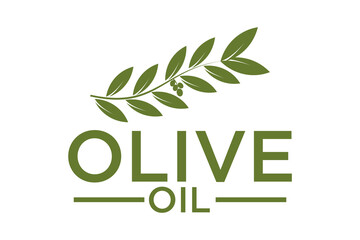 green olive branch logo or symbol vector illustration