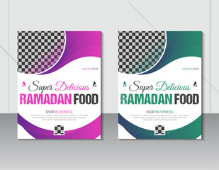 Ramadan special offer restaurant food menu flyer or brochure cover design template 