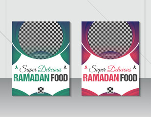 Ramadan special offer restaurant food menu flyer or brochure cover design template 