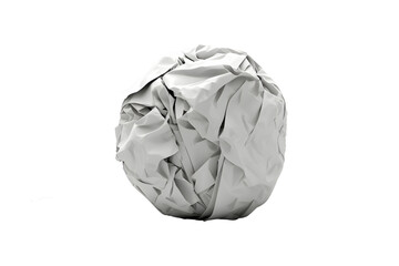 Crumpled paper balls isolated, closeup garbage trash office objects transparent background Ai Generated