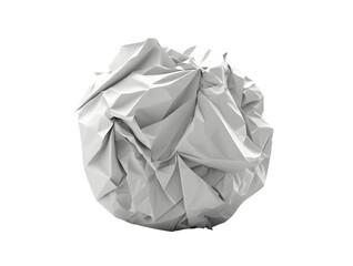 Crumpled paper balls isolated, closeup garbage trash office objects transparent background Ai Generated