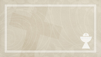 First communion blue background with border with anchors and chalice