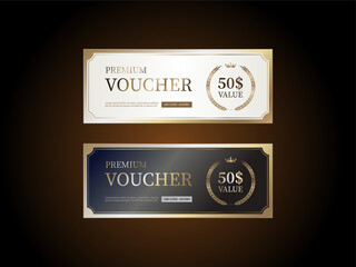 Luxurious gold ticket template design
