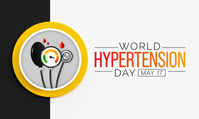 World Hypertension day is observed every year on May 17th. High blood pressure, also called hypertension, is blood pressure that is higher than normal. 3D Rendering