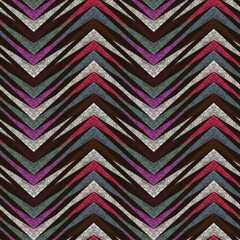 Seamless colorful textured geometric zigzag pattern.