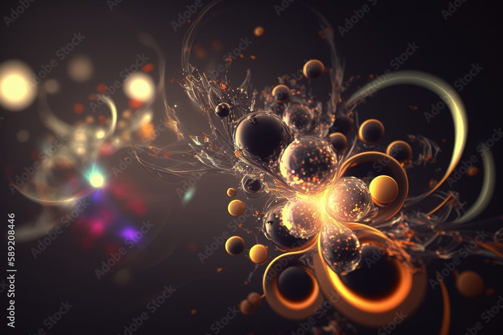 Poster using a minimalist particle design and limited focus depth Generative AI