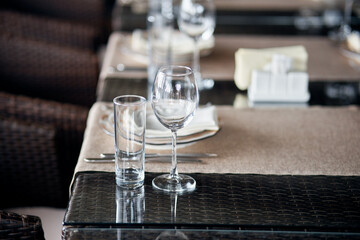 table setting at restaurant