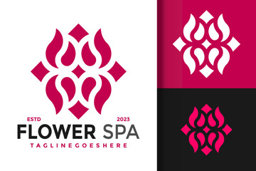 Beauty Flower Spa Yoga logo vector icon illustration