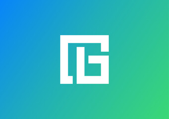 gradient letter G B square box