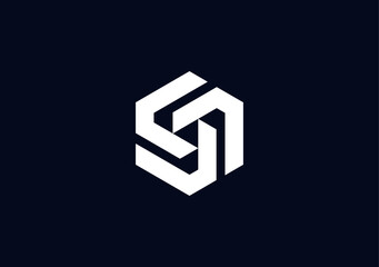 Infinity Monogram hexagon letter S G or abstract lgoo symbol