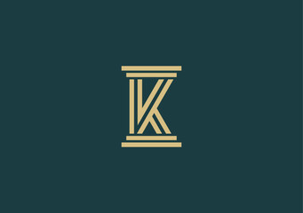 Letter K V monogram for legal service