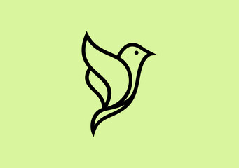 Nature bird line logo design