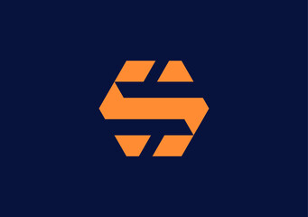 Strong Letter S T Monogram hexagon logo