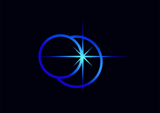 Moon Space Planet kilonova logo symbol