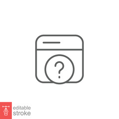 FAQ icon. Frequently asked question, web page, browser window, helpdesk concept. Simple outline style. Thin line symbol. Vector illustration isolated on white background. Editable stroke EPS 10.