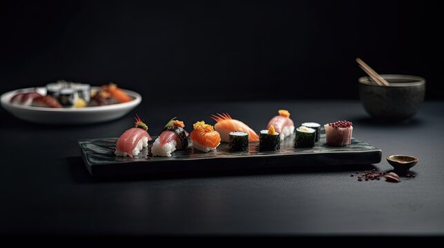 sushi on the table, created with ai generative ai technology