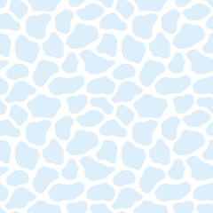 Cow print vector seamless pattern design, blue abstract seamless animal skin repeat background. 