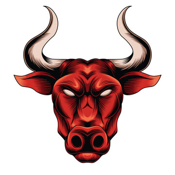 Bull head vector illustration
