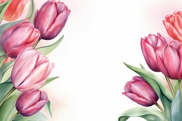 colorful tulips on a white background