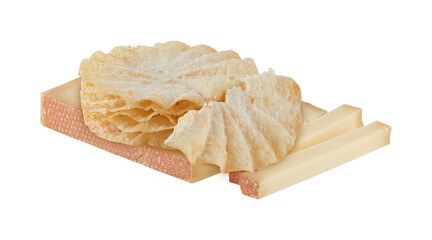 hard cheese with cut out isolated on background transparent.