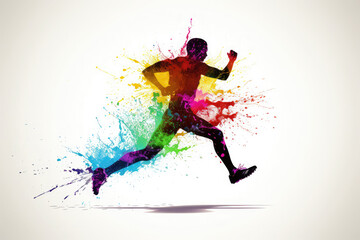 running splash colourful
