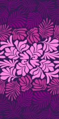 Tuinposter Purple pink abstract background with tropical palm leaves in Matisse style. Vector seamless pattern with Scandinavian cut out elements. © Oleksandra