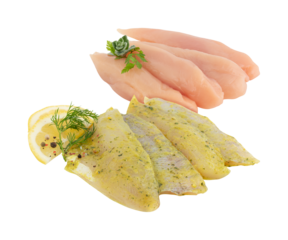 Pangasius Fillet with cut out isolated on transparent backgrounds 