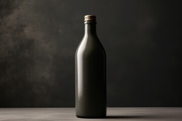blank bottle filled with black liquid