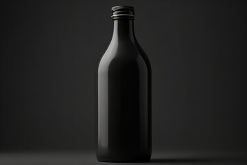 blank bottle filled with black liquid