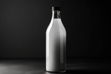 blank white bottle on the table against a background
