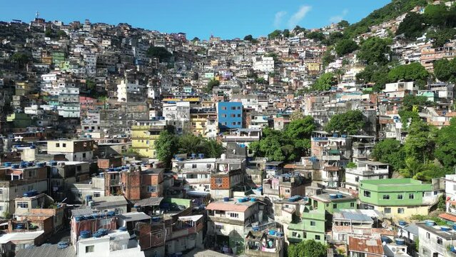 Favela da Rocinha, the Biggest Slum (Shanty Town) in Latin America. Located in Rio de Janeiro, Brazil, it has more than 70,000 inhabitants.