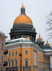 The dome of the Saint Isaacs cathedral in Saint-Petersburg, Russia.