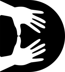 Obraz premium D Letter includes Hand Icon