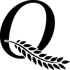 letter q includes leaves stalk