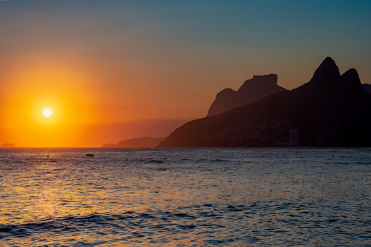 Sunset or sunrise at arpoador beach