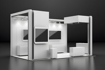 exhibition stand for mockup created using AI Generative Technology
